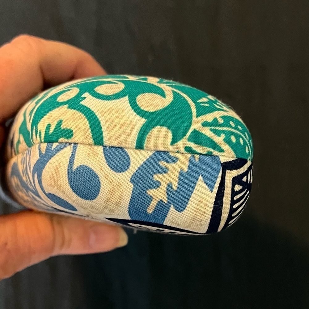 Vera Bradley Eyeglass Sunglass Hard Case Hinged Santiago Leaf Print Blue Tan - Picture 5 of 11